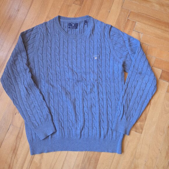 Knit Cable Crewneck sweater blue GANT - Picture 1 of 7